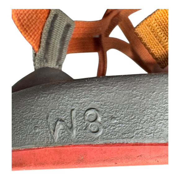 Chaco Z/Cloud X Hiking Swim Sandals Strappy Orange Gray Women's 8 Gorpcore - Picture 9 of 9